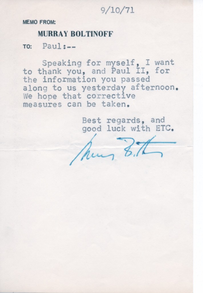 "The information" we passed along to longtime DC Comics editor Murray Boltinoff had something to do, if I recall, with circulation problems, but whatever t was, Mr. B was a gentleman of the Old School who knew the value of a thank you note.